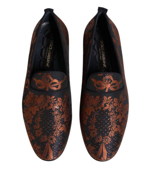 Dolce & Gabbana mustad jacquard-polüestrist turrtaldusega mokassiinkingad