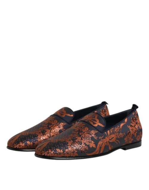 Dolce & Gabbana mustad jacquard-polüestrist turrtaldusega mokassiinkingad