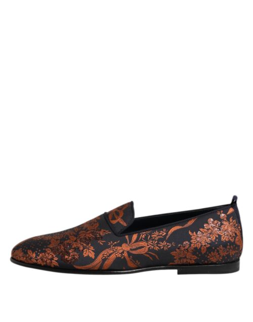 Dolce & Gabbana mustad jacquard-polüestrist turrtaldusega mokassiinkingad