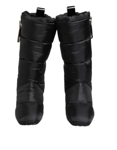 8356009.jpeg Dolce & Gabbana mustad polsterdatud keskmise säärega logokontsaga saapad