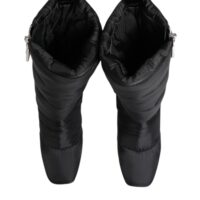 8356010.jpeg Dolce & Gabbana mustad polsterdatud keskmise säärega logokontsaga saapad