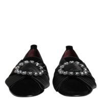 Dolce & Gabbana mustad VATICANO kristallriba slip-on kingad