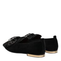 Dolce & Gabbana mustad VATICANO kristallriba slip-on kingad