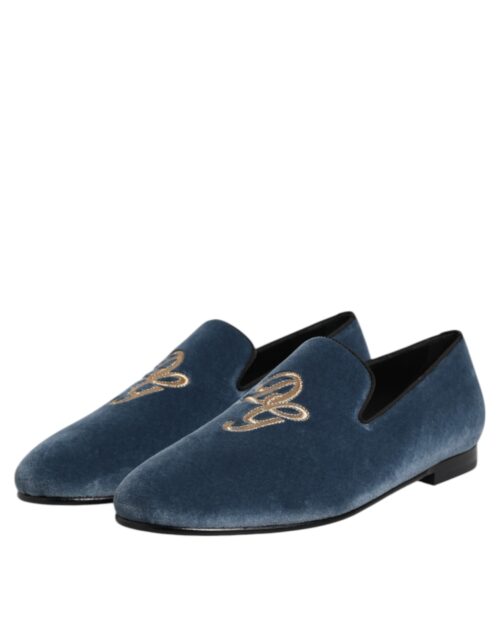8359459.jpeg Dolce & Gabbana sinised Blue Velvet DG Logo mokassiinkingad