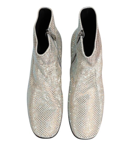 8359483.jpeg Dolce & Gabbana White Strass DG Logo kontsaga poolsaapad