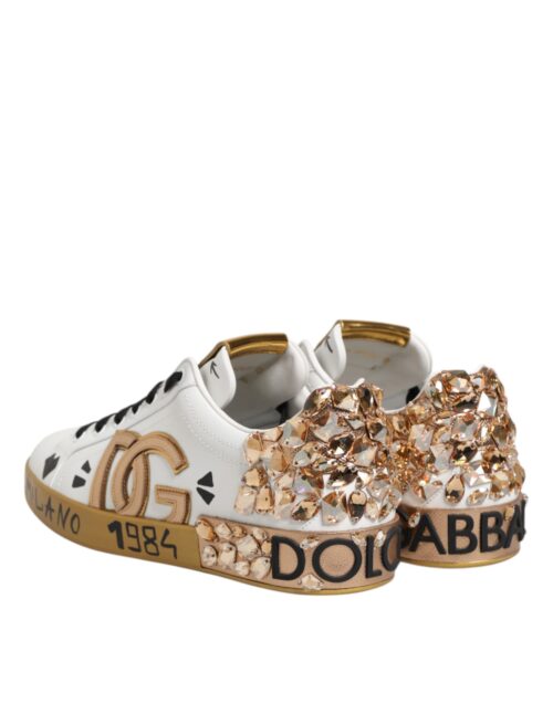 8411853.jpeg Dolce & Gabbana valged kuldsete kristallidega Portofino tossud