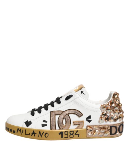 8411854.jpeg Dolce & Gabbana valged kuldsete kristallidega Portofino tossud