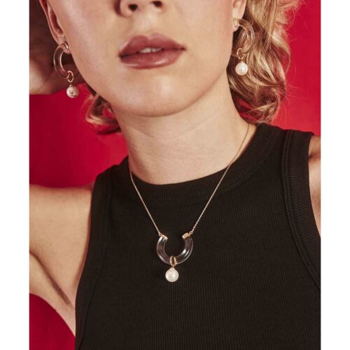 Version 1.0.0 Hõbedane naiste kaelakee Majorica pärliga