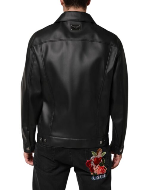 8449880.jpeg Dolce & Gabbana must polüesterist nööpidega biker-jakk