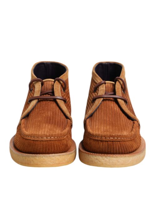 Dolce & Gabbana pruunid seemisnahast nubuk-nahast kõrbe stiilis pahkluu saapad