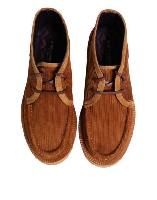 Dolce & Gabbana pruunid seemisnahast nubuk-nahast kõrbe stiilis pahkluu saapad