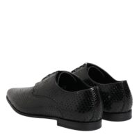 Dolce & Gabbana Black Exotic Leather Lace Up Derby Shoes