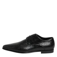 Dolce & Gabbana Black Exotic Leather Lace Up Derby Shoes