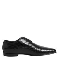 Dolce & Gabbana Black Exotic Leather Lace Up Derby Shoes