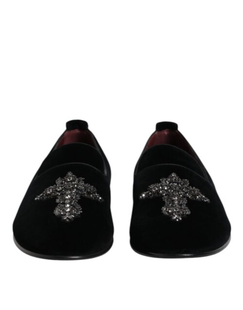 Dolce & Gabbana mustad ristiga slip-on mokassiinkingad