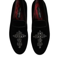 Dolce & Gabbana mustad ristiga slip-on mokassiinkingad