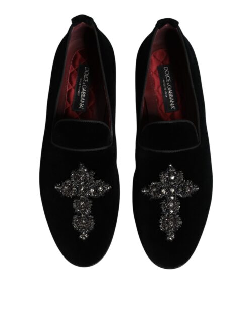 Dolce & Gabbana mustad ristiga slip-on mokassiinkingad
