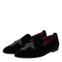 Dolce & Gabbana mustad ristiga slip-on mokassiinkingad