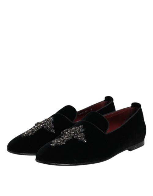 Dolce & Gabbana mustad ristiga slip-on mokassiinkingad