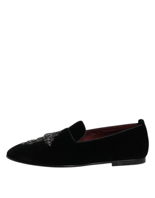Dolce & Gabbana mustad ristiga slip-on mokassiinkingad