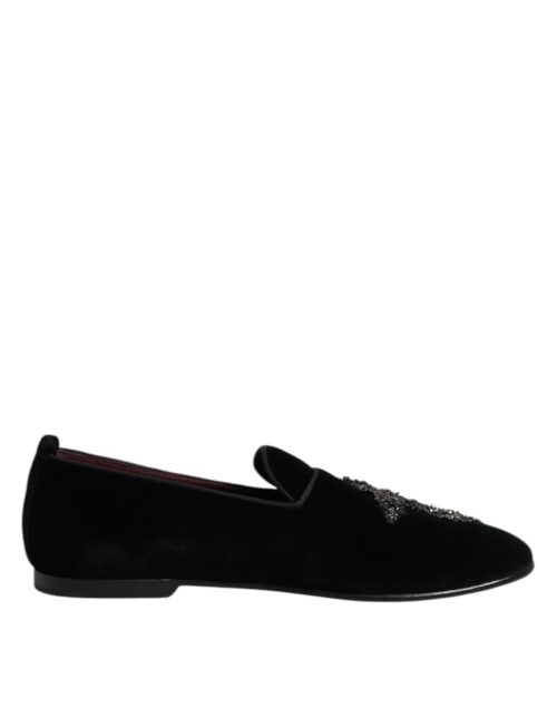 Dolce & Gabbana mustad ristiga slip-on mokassiinkingad