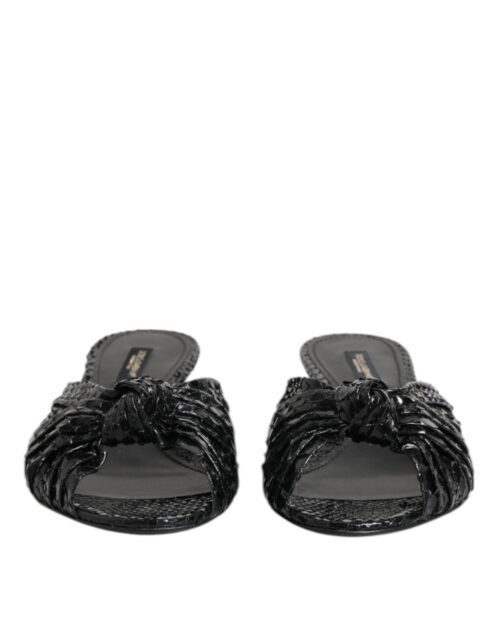 Dolce & Gabbana mustad nahast konts-sandaalid