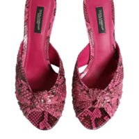 Dolce & Gabbana roosad nahast kontsaga plätud sandaalid