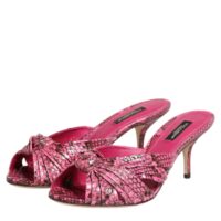 Dolce & Gabbana roosad nahast kontsaga plätud sandaalid