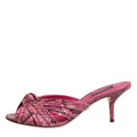 Dolce & Gabbana roosad nahast kontsaga plätud sandaalid