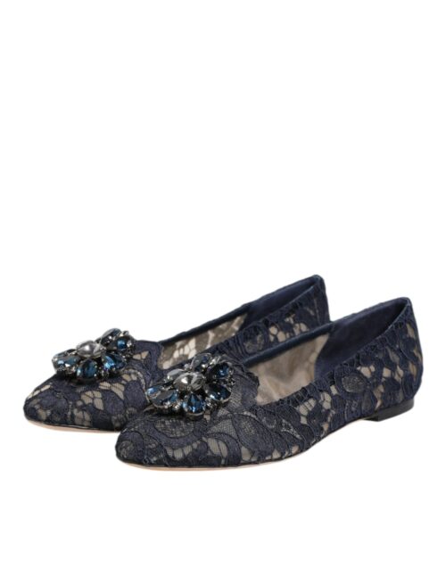 8461699.jpeg Dolce & Gabbana Blue Taormina Lace Crystals baleriinad