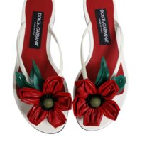 Dolce & Gabbana punased-valged KEIRA sandaalid lilledega