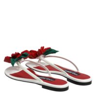 Dolce & Gabbana punased-valged KEIRA sandaalid lilledega