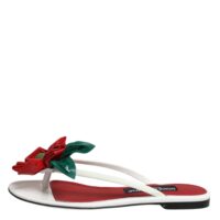 Dolce & Gabbana punased-valged KEIRA sandaalid lilledega