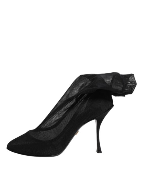 8464247.jpeg Dolce & Gabbana mustad siidist venivast võrgust sokksaapad