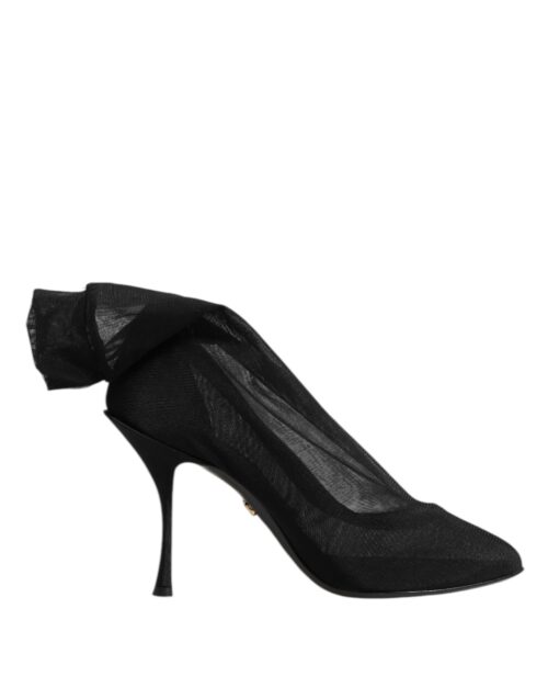 8464255.jpeg Dolce & Gabbana mustad siidist venivast võrgust sokksaapad