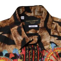 Dolce & Gabbana GOLD puuvillane tiigri Carretto pikkade varrukatega särk