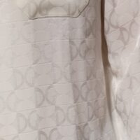 Dolce & Gabbana valge siidist DG logoprindiga pikkade varrukatega särk