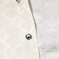 Dolce & Gabbana valge siidist DG logoprindiga pikkade varrukatega särk