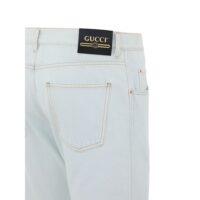 Gucci helesinised puuvillased relaxed fit teksad