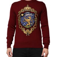 8492665-1.jpeg Dolce & Gabbana burgundiapunane pullover lõvikontsembelmiga