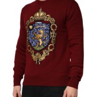 8492666.jpeg Dolce & Gabbana burgundiapunane pullover lõvikontsembelmiga