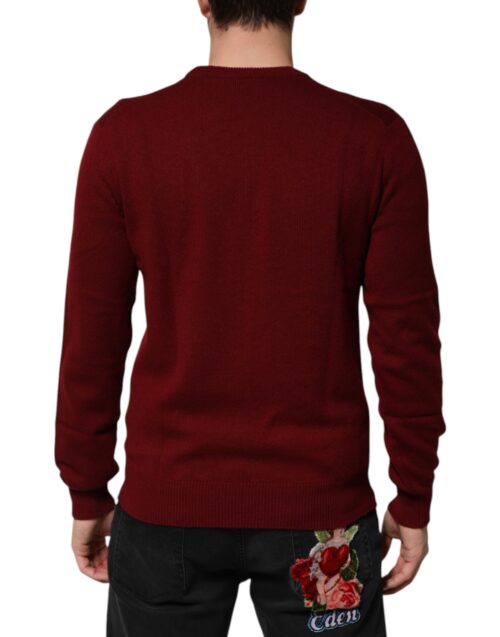 8492667.jpeg Dolce & Gabbana burgundiapunane pullover lõvikontsembelmiga