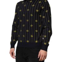 Dolce & Gabbana must logo žakaar-kootud polo särk