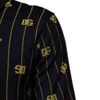 Dolce & Gabbana must logo žakaar-kootud polo särk