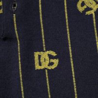 Dolce & Gabbana must logo žakaar-kootud polo särk