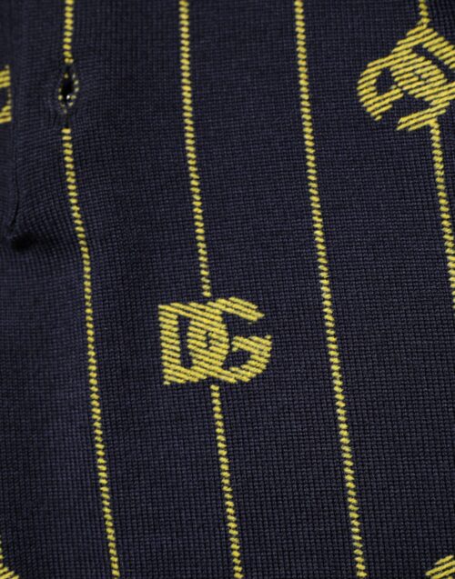 Dolce & Gabbana must logo žakaar-kootud polo särk