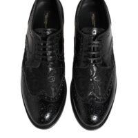 Dolce & Gabbana Black derby-kingad lillepitsiga