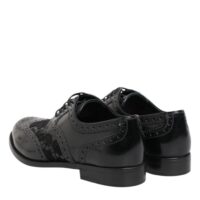 Dolce & Gabbana Black derby-kingad lillepitsiga