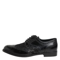 Dolce & Gabbana Black derby-kingad lillepitsiga