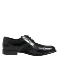 Dolce & Gabbana Black derby-kingad lillepitsiga